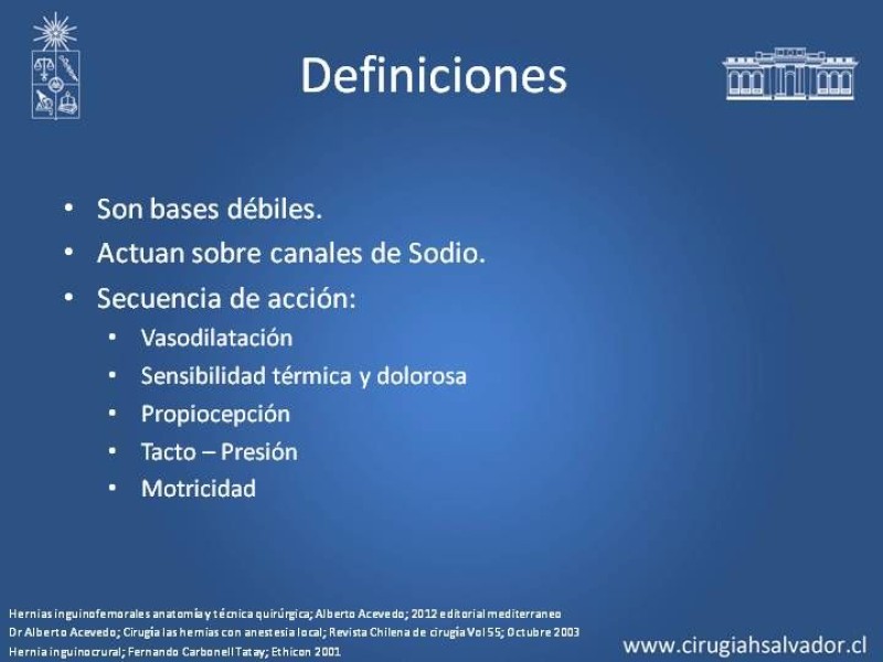 Diapositiva 3 de A. Local en la reparación de hernia Inguinal