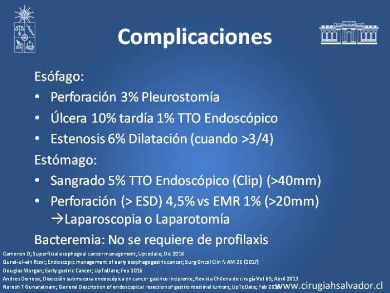 Diapositiva 13 de Resultados Disección Submucosa en esófago y estómago