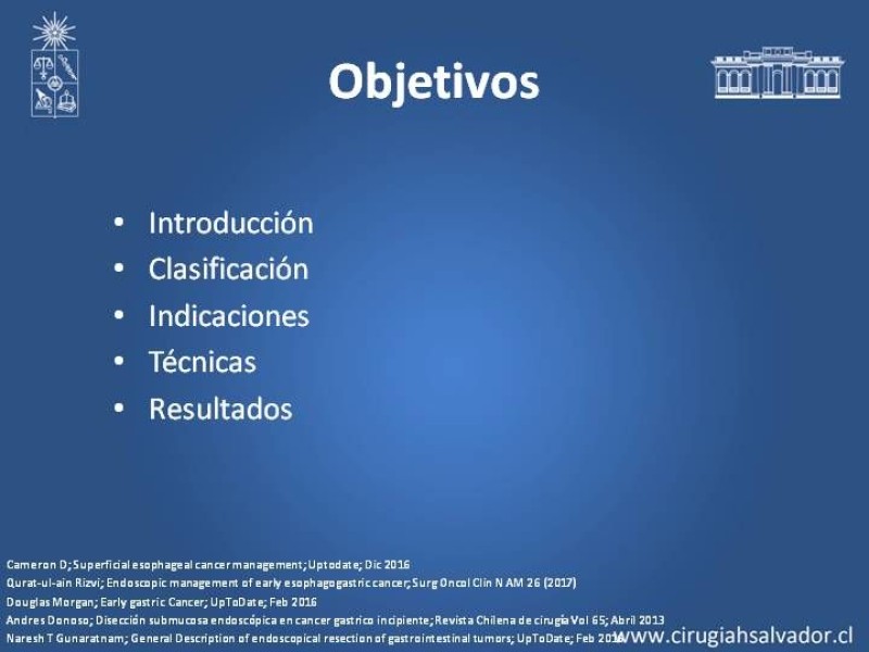 Diapositiva 1 de Resultados Disección Submucosa en esófago y estómago