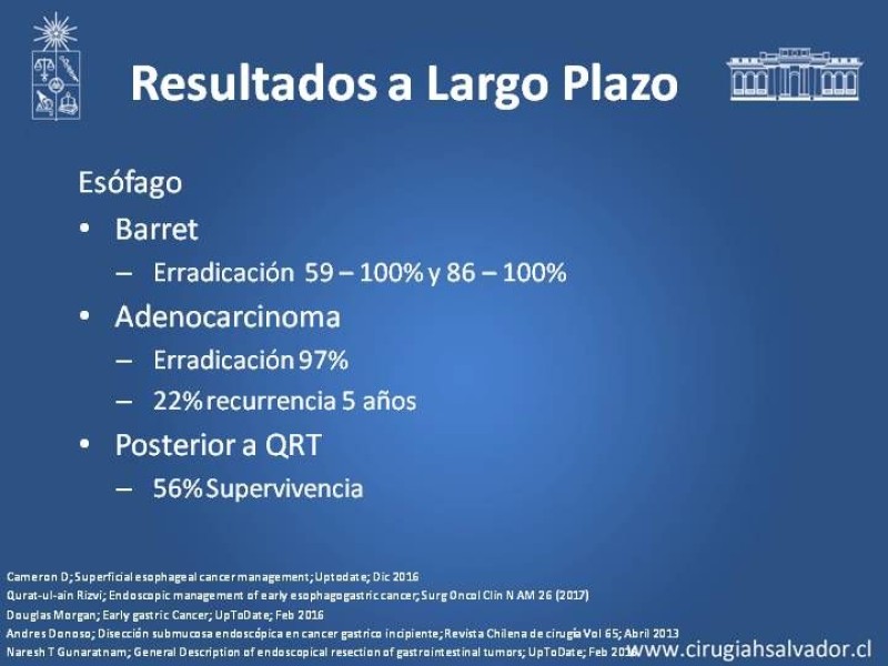 Diapositiva 11 de Resultados Disección Submucosa en esófago y estómago