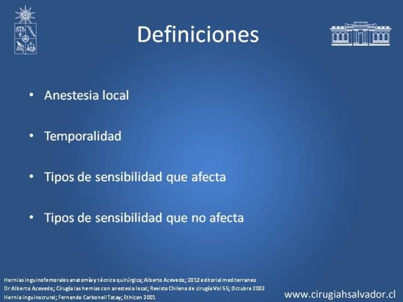 Diapositiva 2 de A. Local en la reparación de hernia Inguinal