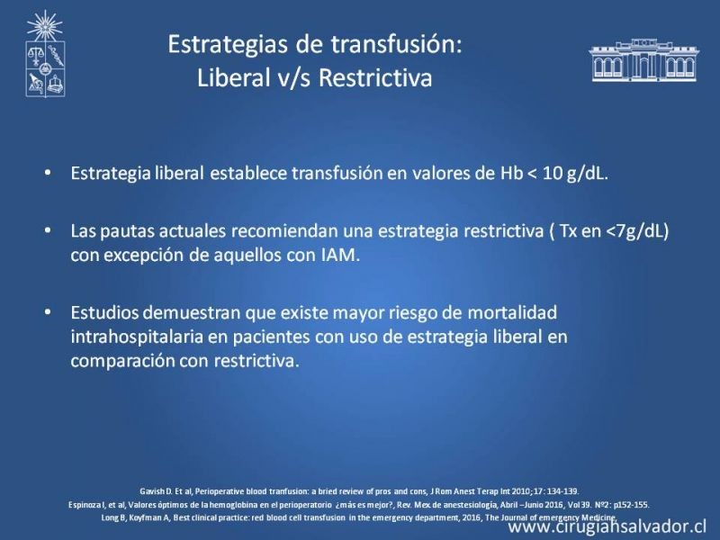 Diapositiva 8 de Terapia transfusional perioperatoria