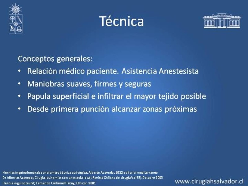 Diapositiva 9 de A. Local en la reparación de hernia Inguinal