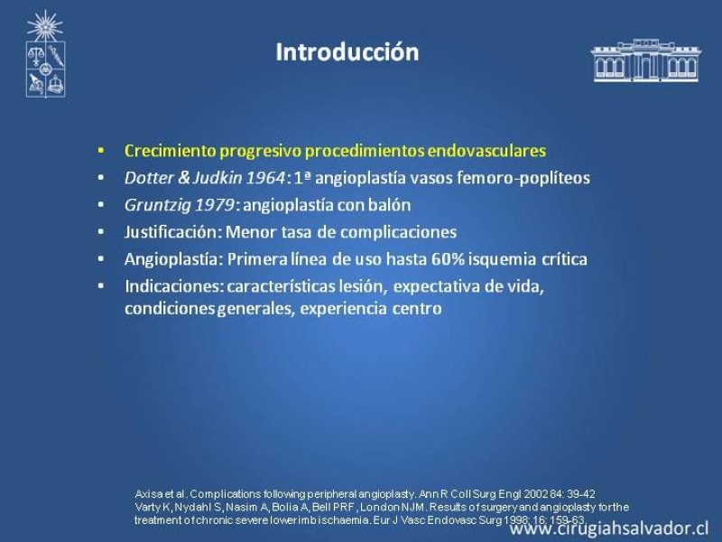 Diapositiva 1 de Complicaciones en Cirugía Endovascular