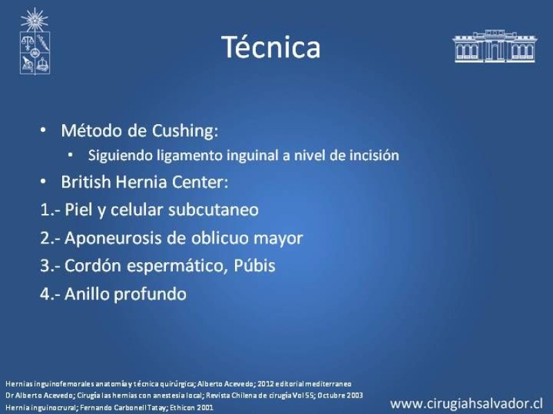 Diapositiva 14 de A. Local en la reparación de hernia Inguinal