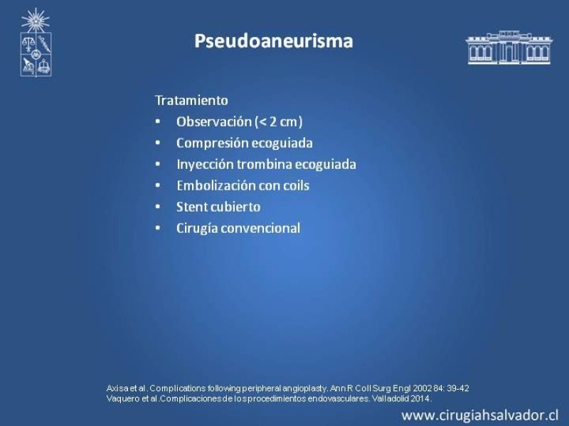 Diapositiva 8 de Complicaciones en Cirugía Endovascular