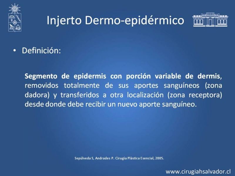 Diapositiva 8 de Injerto dermo-epidérmico: Técnica Quirúrgica 