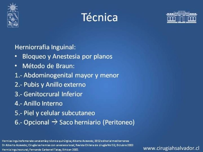 Diapositiva 12 de A. Local en la reparación de hernia Inguinal