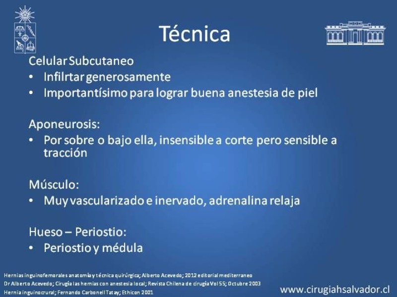 Diapositiva 11 de A. Local en la reparación de hernia Inguinal