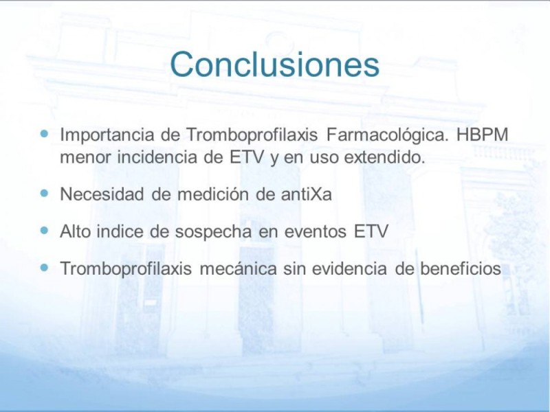 Diapositiva 15 de Tromboprofilaxis