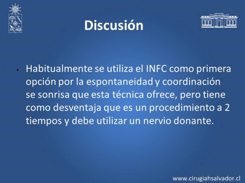 Diapositiva 25 de Injerto Nervioso facial vs transposición Nervio Masetérico