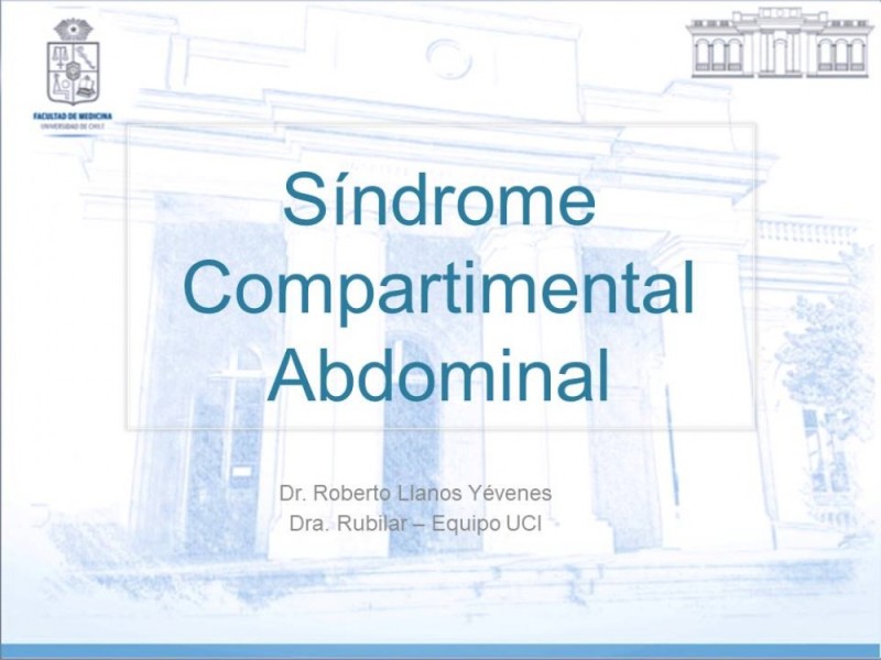 Diapositiva 1 de Síndrome Compartimental Abdominal