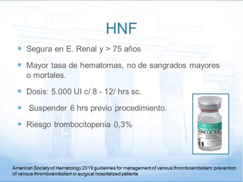 Diapositiva 14 de Tromboprofilaxis en cirugía
