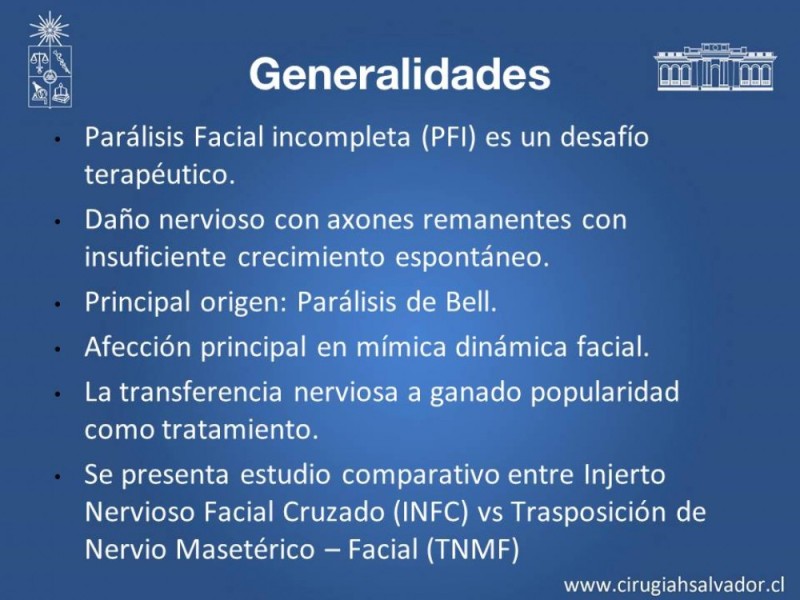 Diapositiva 2 de Injerto Nervioso facial vs transposición Nervio Masetérico