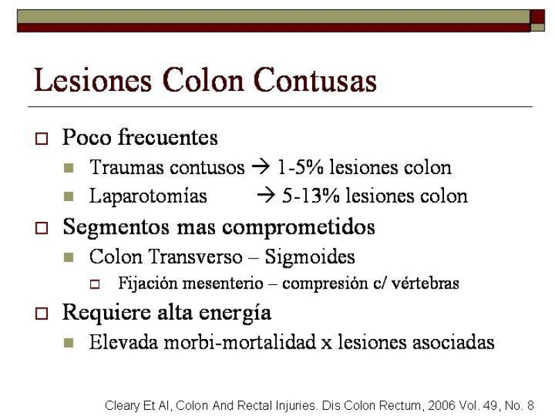 Diapositiva 20 de Trauma de Colon