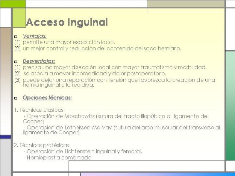 Diapositiva 7 de Tratamiento de la Hernia Femoral