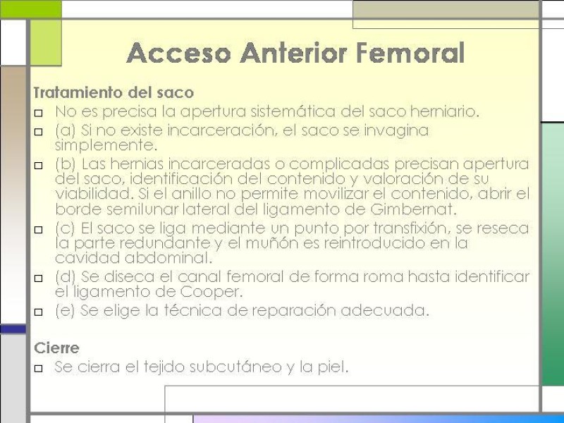 Diapositiva 12 de Tratamiento de la Hernia Femoral