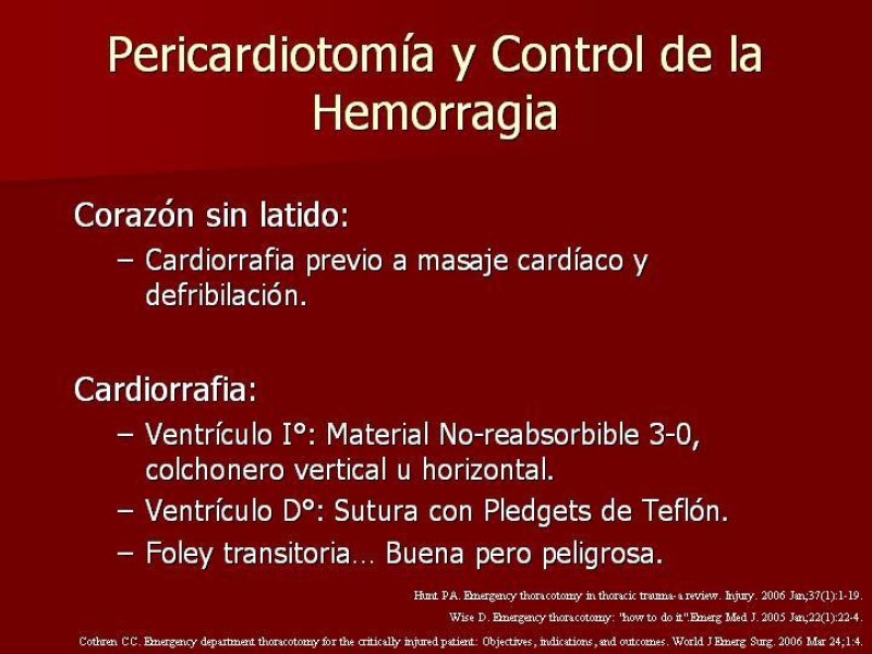 Diapositiva 22 de Toracotomía de Urgencia