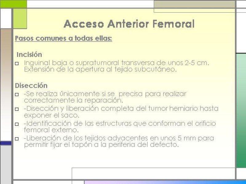 Diapositiva 11 de Tratamiento de la Hernia Femoral