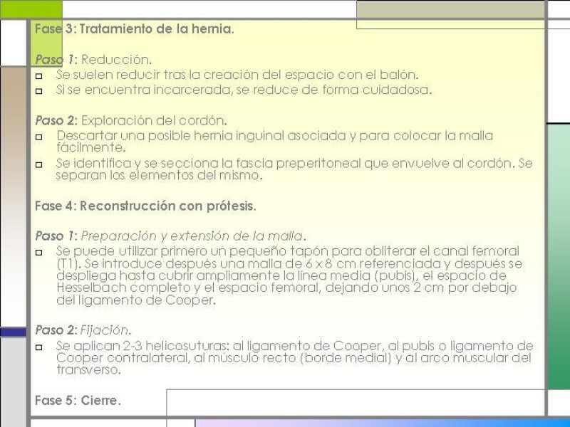 Diapositiva 27 de Tratamiento de la Hernia Femoral