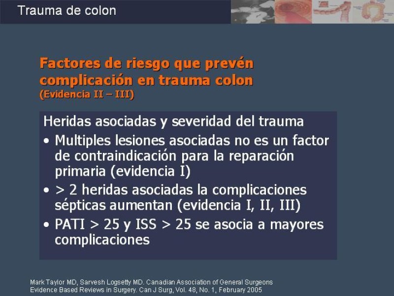 Diapositiva 17 de Trauma de Colon