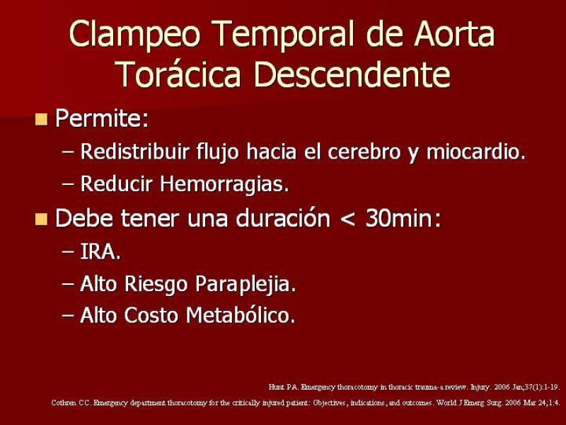 Diapositiva 12 de Toracotomía de Urgencia