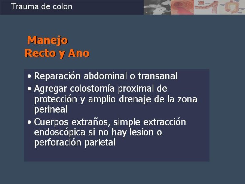 Diapositiva 18 de Trauma de Colon