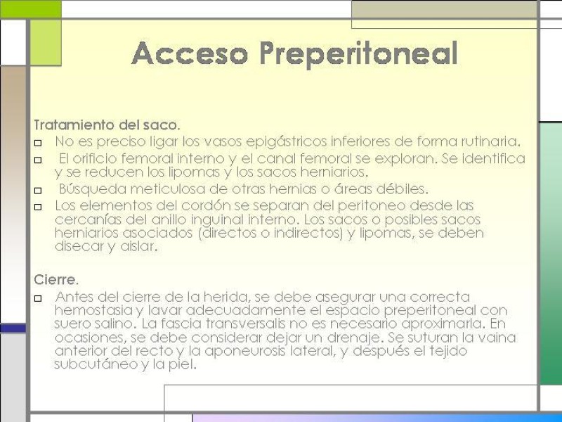 Diapositiva 23 de Tratamiento de la Hernia Femoral