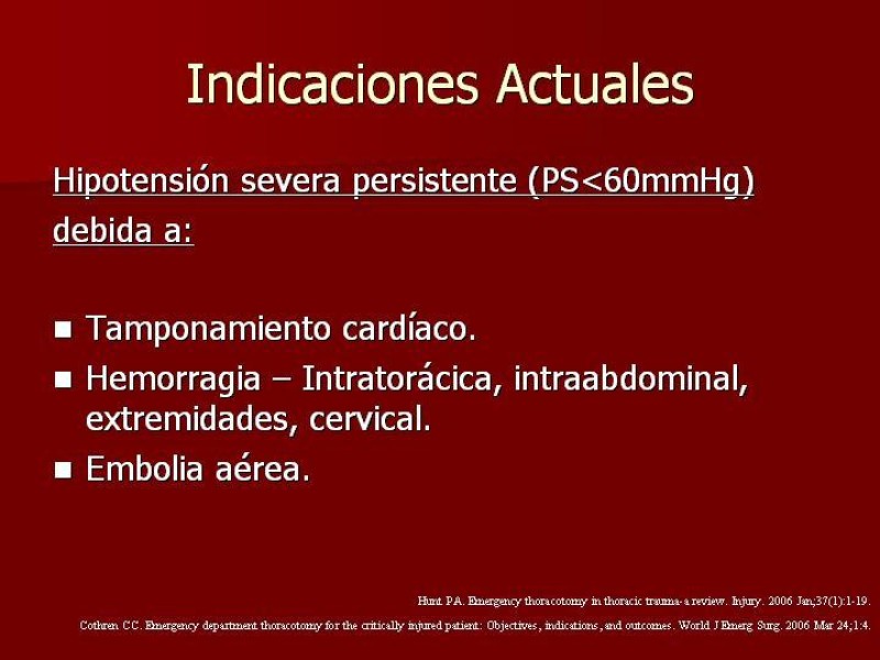 Diapositiva 4 de Toracotomía de Urgencia