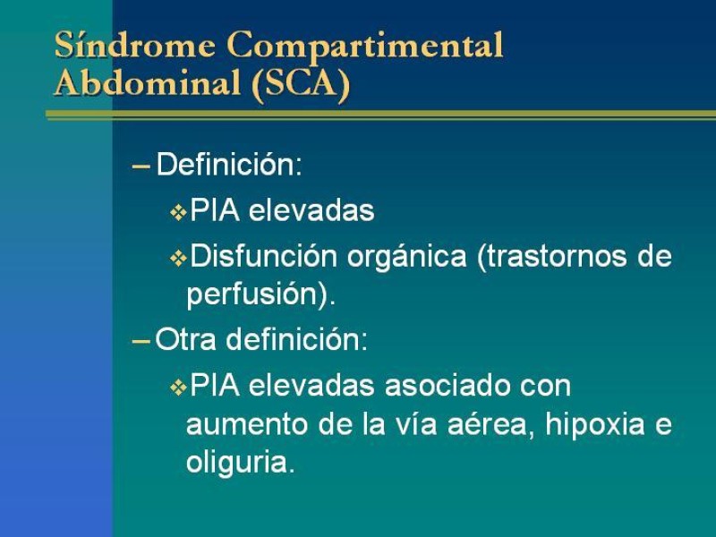 Diapositiva 8 de Sindrome Compartimental Abdominal
