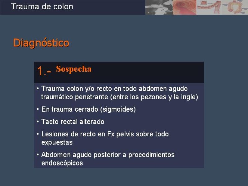 Diapositiva 8 de Trauma de Colon