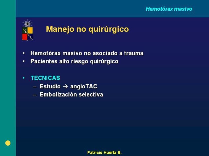 Diapositiva 23 de Hemotórax Masivo