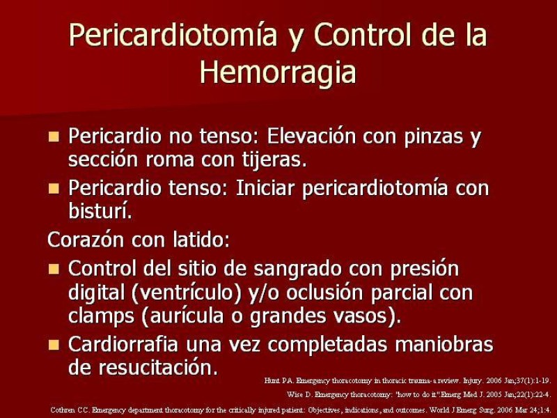 Diapositiva 21 de Toracotomía de Urgencia