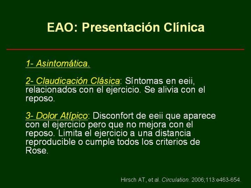 Diapositiva 25 de Clínica , Epidemiología y Factores Etiológicos de la Enf. Arterial Oclusiva Crónica