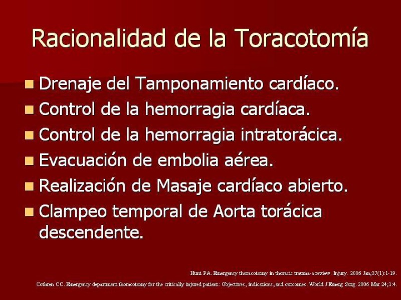 Diapositiva 8 de Toracotomía de Urgencia