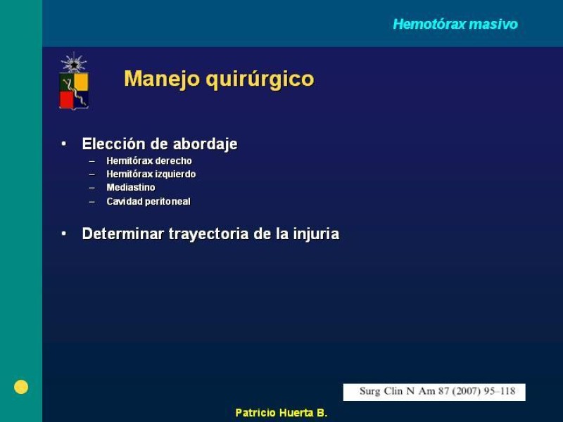 Diapositiva 11 de Hemotórax Masivo