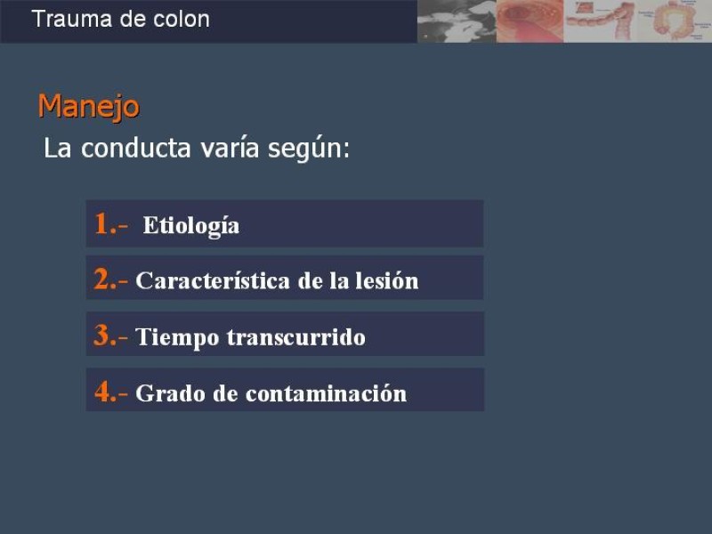 Diapositiva 12 de Trauma de Colon