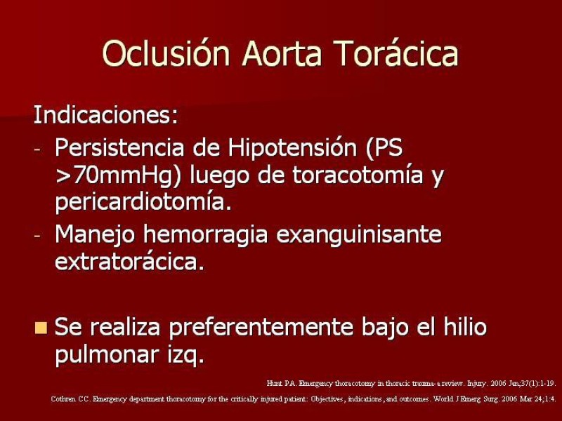 Diapositiva 25 de Toracotomía de Urgencia