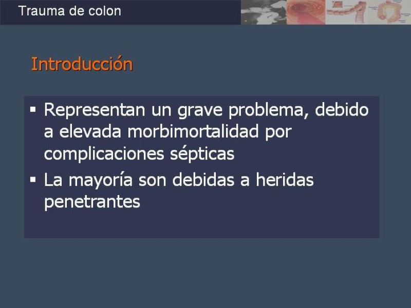 Diapositiva 1 de Trauma de Colon