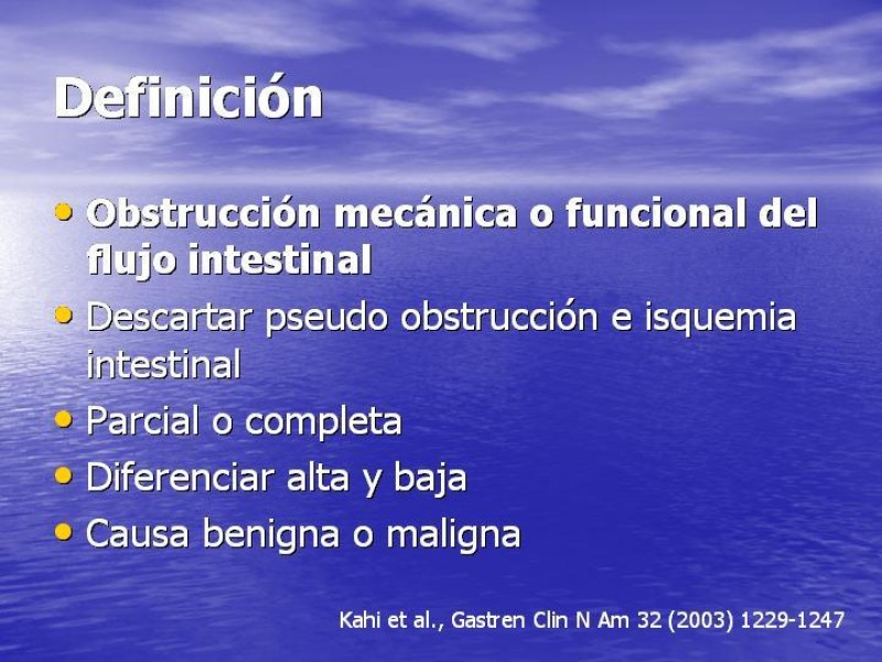 Diapositiva 1 de Obstrucción Intestinal: Estudio Diagnostico y Manejo inicial