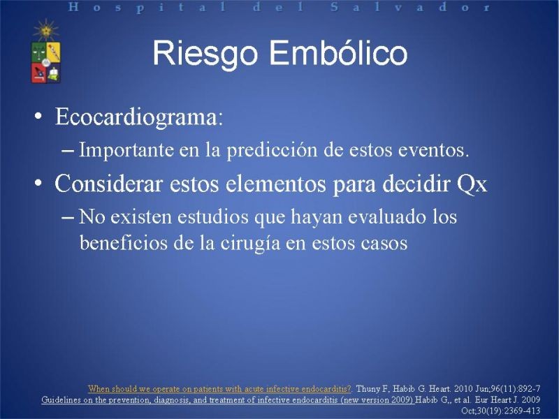 Diapositiva 18 de Cirugía en Endocarditis Infecciosa