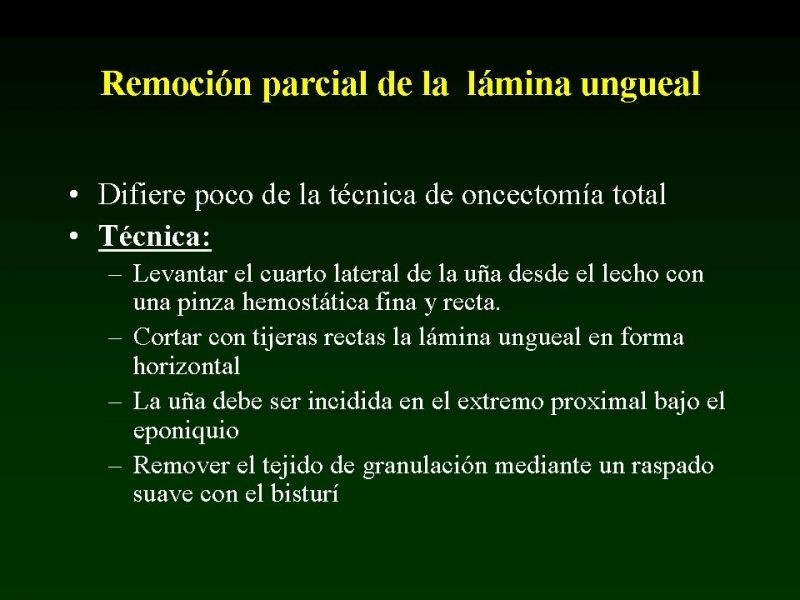 Diapositiva 11 de Técnica de la Onicectomía