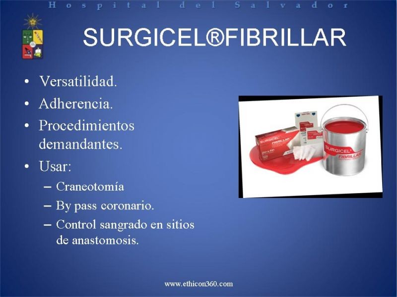 Diapositiva 8 de Hemostasia Hepática: "Surgicel®".