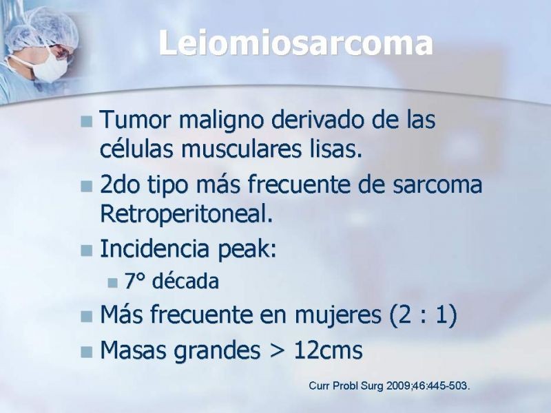 Diapositiva 14 de Sarcomas Retroperitoneales