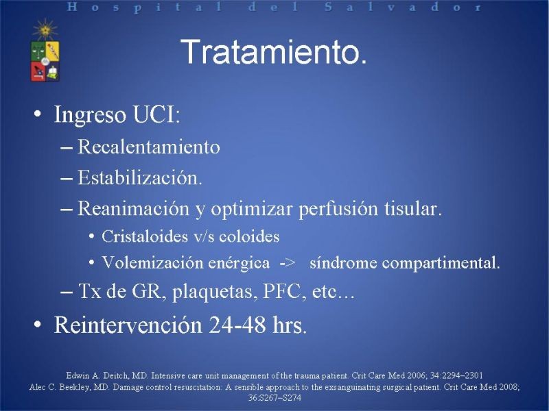 Diapositiva 12 de Trauma Abdominal: Damage Control.