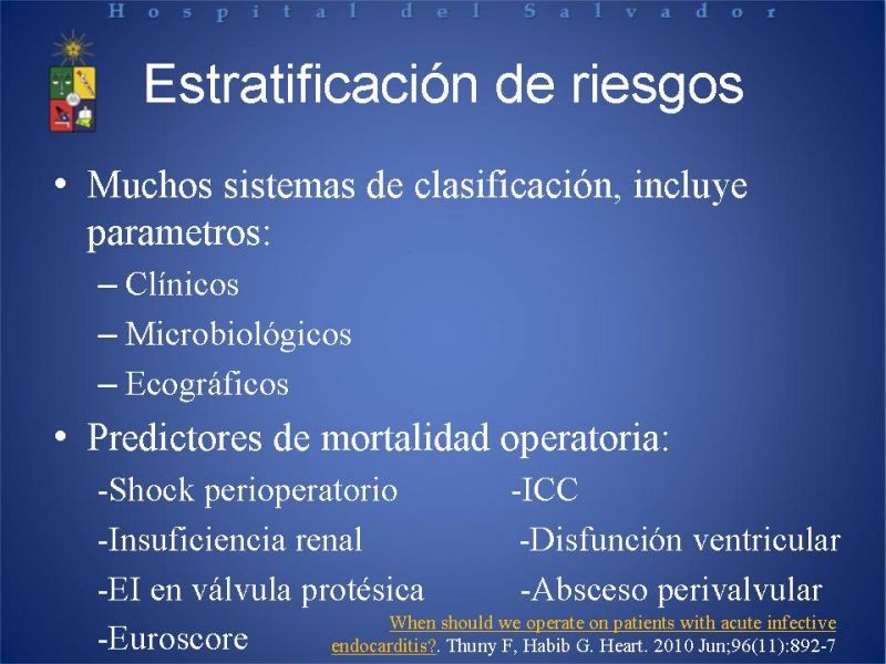 Diapositiva 7 de Cirugía en Endocarditis Infecciosa