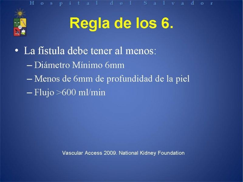 Diapositiva 9 de Reunión de Técnica Quirúrgica: Accesos Vasculares para Hemodiálisis