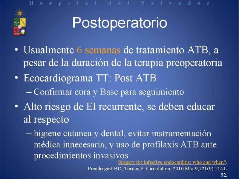 Diapositiva 27 de Cirugía en Endocarditis Infecciosa