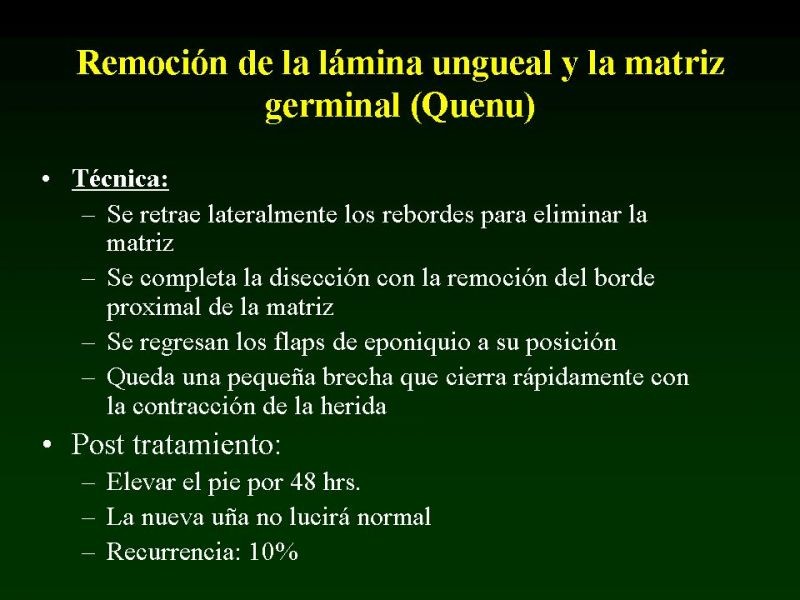 Diapositiva 18 de Técnica de la Onicectomía