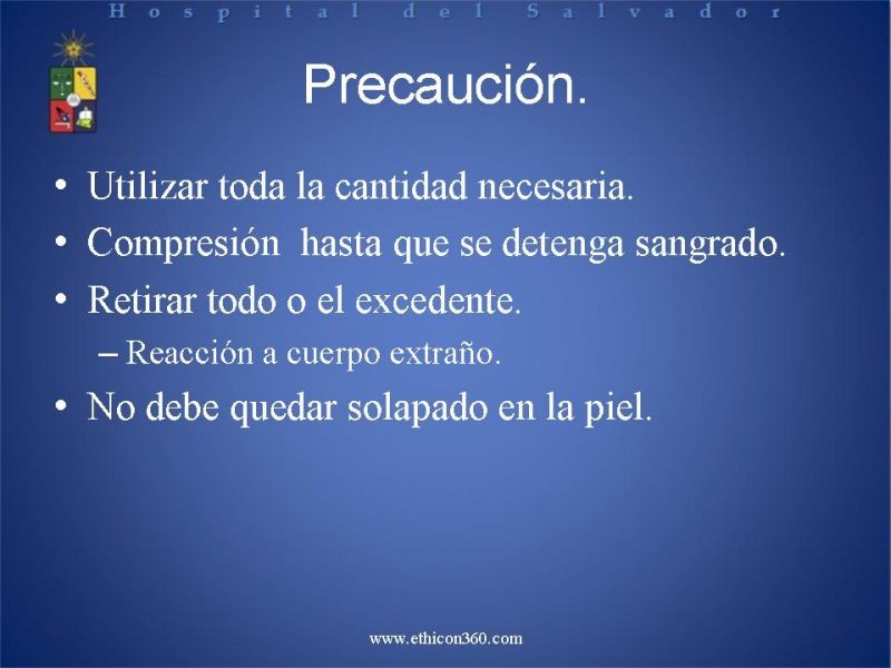Diapositiva 5 de Hemostasia Hepática: "Surgicel®".